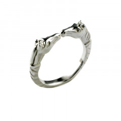 Bague Cheval Argent TETE FACE A FACE       