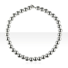 Collier Argent BOULE D12 sans inter - 45cm      