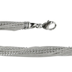 Collier Argent MULTI RANGS                        