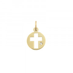 Médaille MINI CROIX Oxyde Or 375°°°